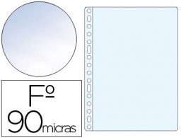 100 fundas multitaladro Saro Folio PVC cristal 90µ